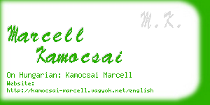 marcell kamocsai business card